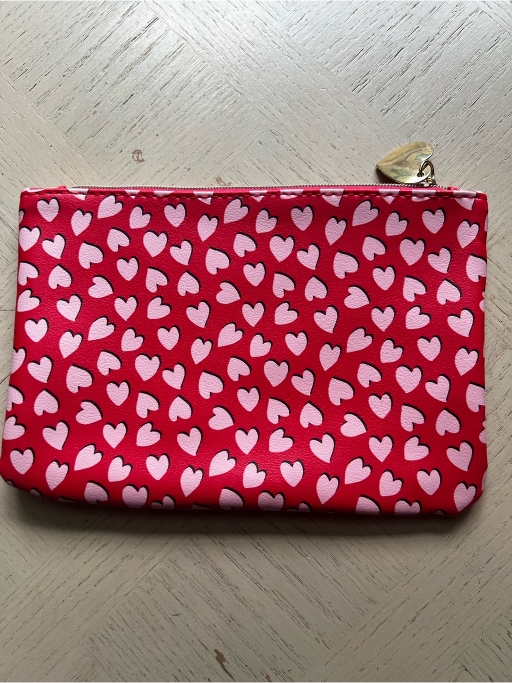 Ipsy Glam Bag February 2022 Pink and Red Heart Makeup Bag Valentines Day